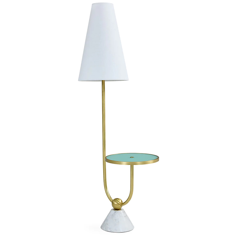Торшер PARADISO TABLE FLOOR LAMP Латунь Белый Бирюзовый Торшер PARADISO TABLE FLOOR LAMP Латунь Белый Бирюзовый в Челябинске | Loft Concept