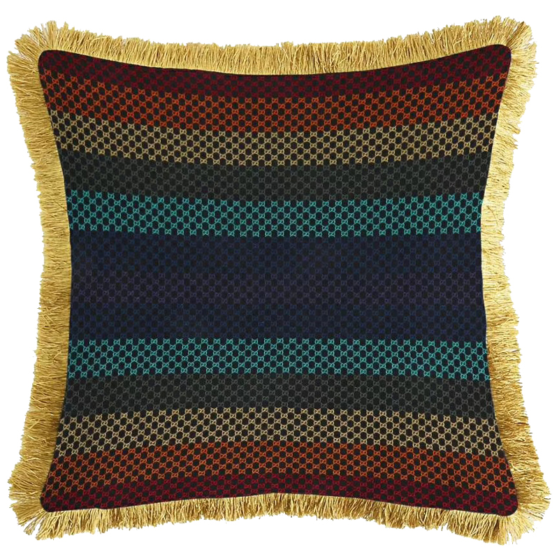 Декоративная подушка Cтиль Gucci Stripes Мульти Золотой Декоративная подушка Cтиль Gucci Stripes Мульти Золотой в Челябинске | Loft Concept