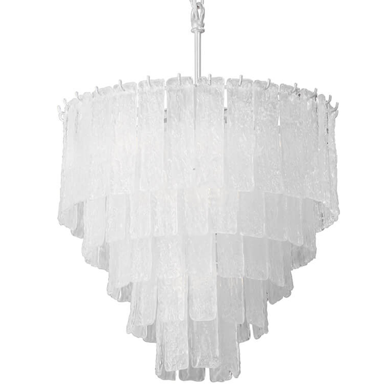 Люстра подвесная Textured Glass Chandelier Белое матовое стекло Люстра подвесная Textured Glass Chandelier Белое матовое стекло в Челябинске | Loft Concept