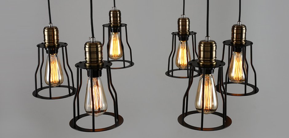 Люстра Loft Industrial 6 wire Cage Filament Pendant Люстра Loft Industrial 6 wire Cage Filament Pendant - Loft-Concept в Челябинске