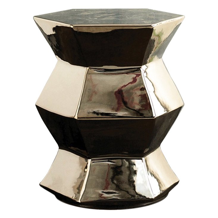 Керамический табурет Silvered Stool - Hexagon Серебряный Керамический табурет Silvered Stool - Hexagon Серебряный в Челябинске | Loft Concept
