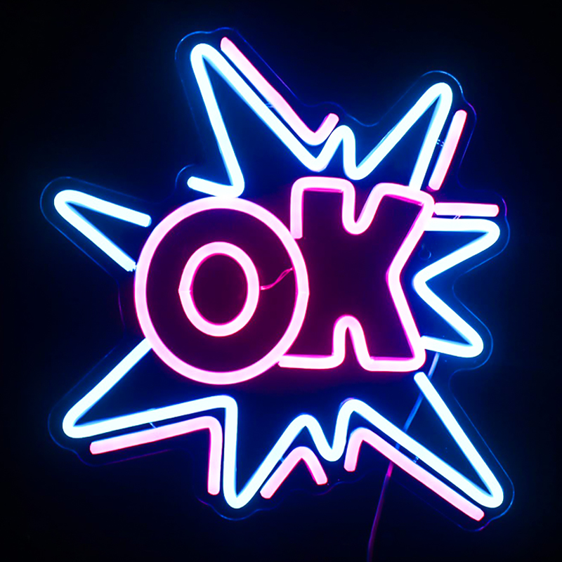 Неоновая настенная лампа Ok Neon Wall Lamp Прозрачный Синий Розовый Неоновая настенная лампа Ok Neon Wall Lamp Прозрачный Синий Розовый в Челябинске | Loft Concept