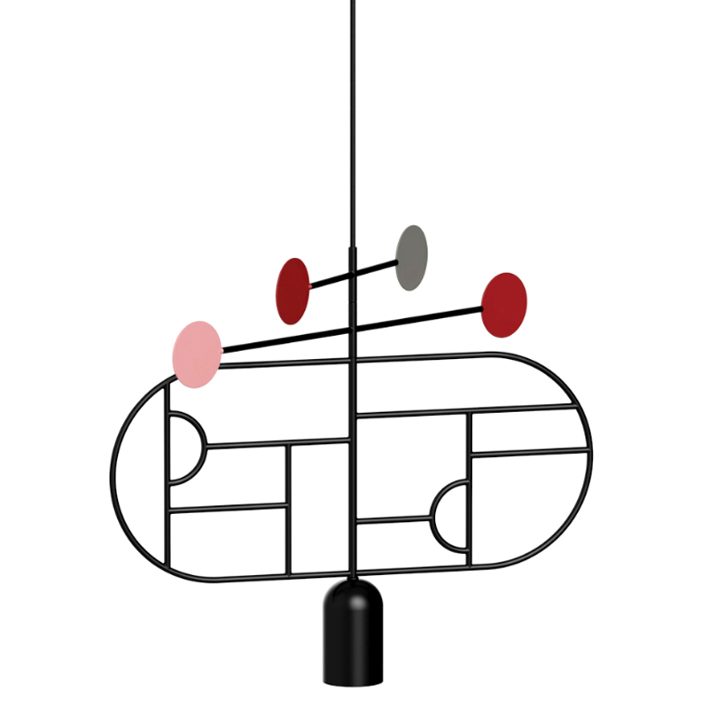 Подвесной Светильник Lines & Dots Home Adventures LDS03 Черный матовый Красный Розовый в Челябинске | Loft Concept 
