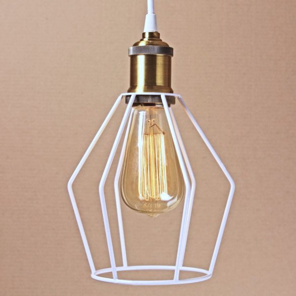 Подвесной светильник Wire Cage Pendant Trew White Белый Подвесной светильник Wire Cage Pendant Trew White Белый в Челябинске | Loft Concept