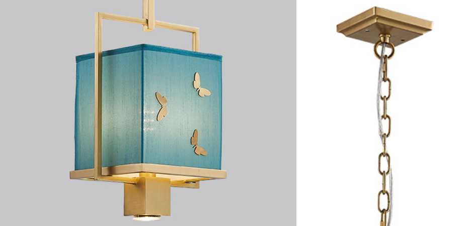 Светильник с бабочками Butterflies Blue Background Hanging lamp Светильник с бабочками Butterflies Blue Background Hanging lamp - Loft-Concept в Челябинске