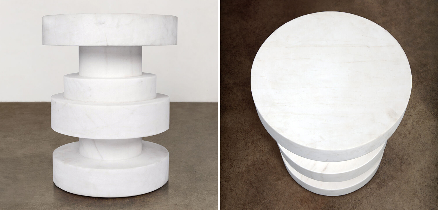 Приставной стол Apollo Stool WHITE дизайн Kelly Wearstler - фото