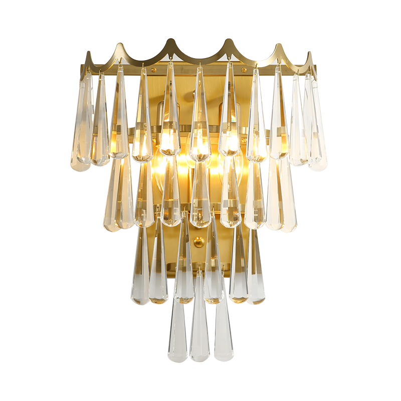 Бра Falling Drops Wall Lamp Латунь Прозрачный Бра Falling Drops Wall Lamp Латунь Прозрачный в Челябинске | Loft Concept