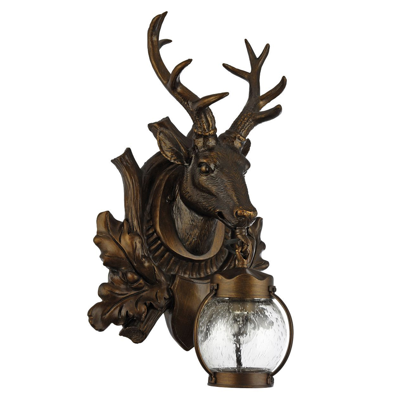 Темно-коричневый уличный светильник с головой оленя ANIMAL LANTERN Коричневый Прозрачный Темно-коричневый уличный светильник с головой оленя ANIMAL LANTERN Коричневый Прозрачный в Челябинске | Loft Concept