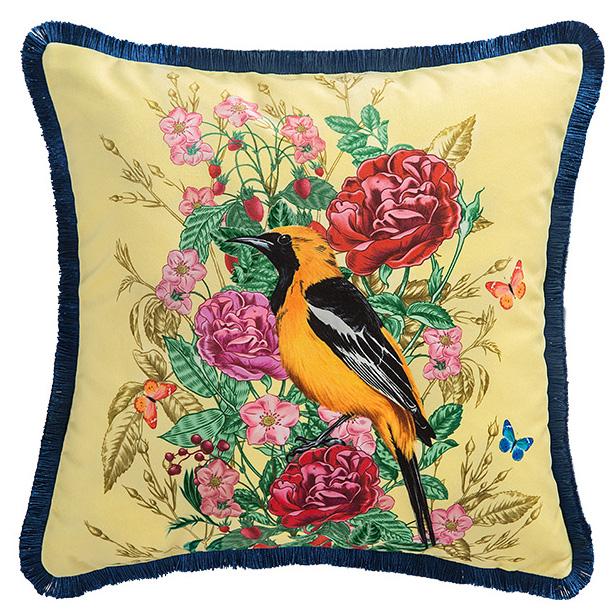 Декоративная подушка Bird in Flowers Мульти Декоративная подушка Bird in Flowers Мульти в Челябинске | Loft Concept