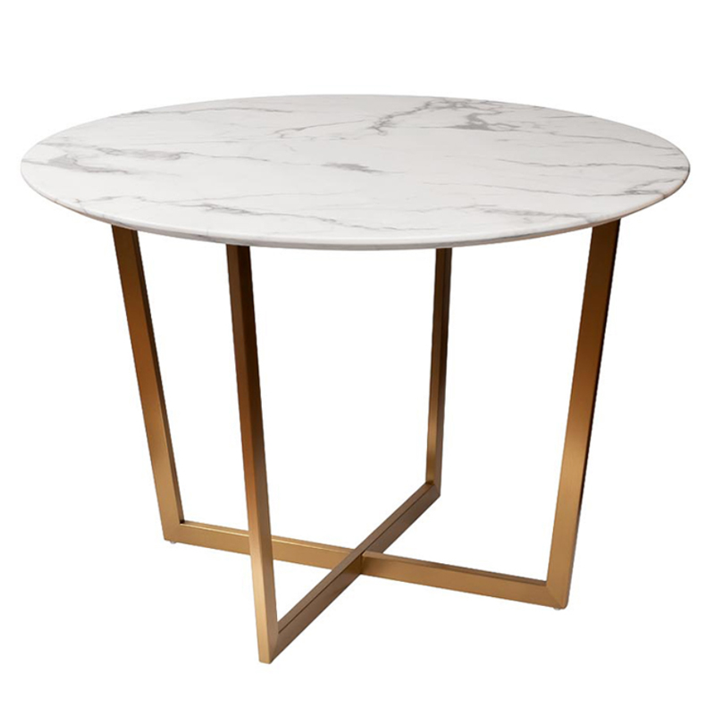 Обеденный стол Dining table Jacques round white Белый Золотой Обеденный стол Dining table Jacques round white Белый Золотой в Челябинске | Loft Concept