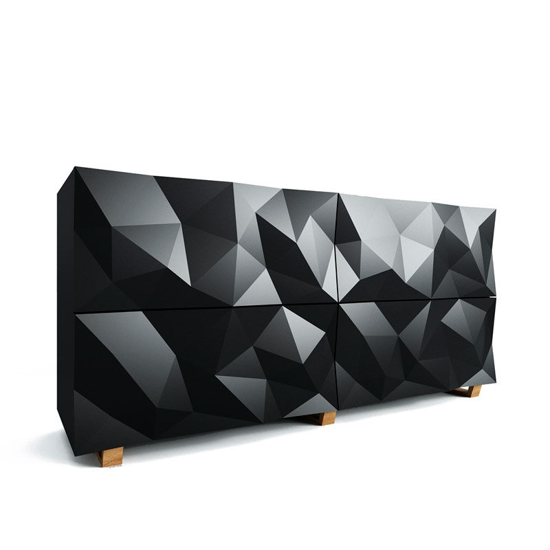 Комод с большими угловыми фигурами, две секции, 2 полки Geometric Greece Комод с большими угловыми фигурами, две секции, 2 полки Geometric Greece в Челябинске | Loft Concept