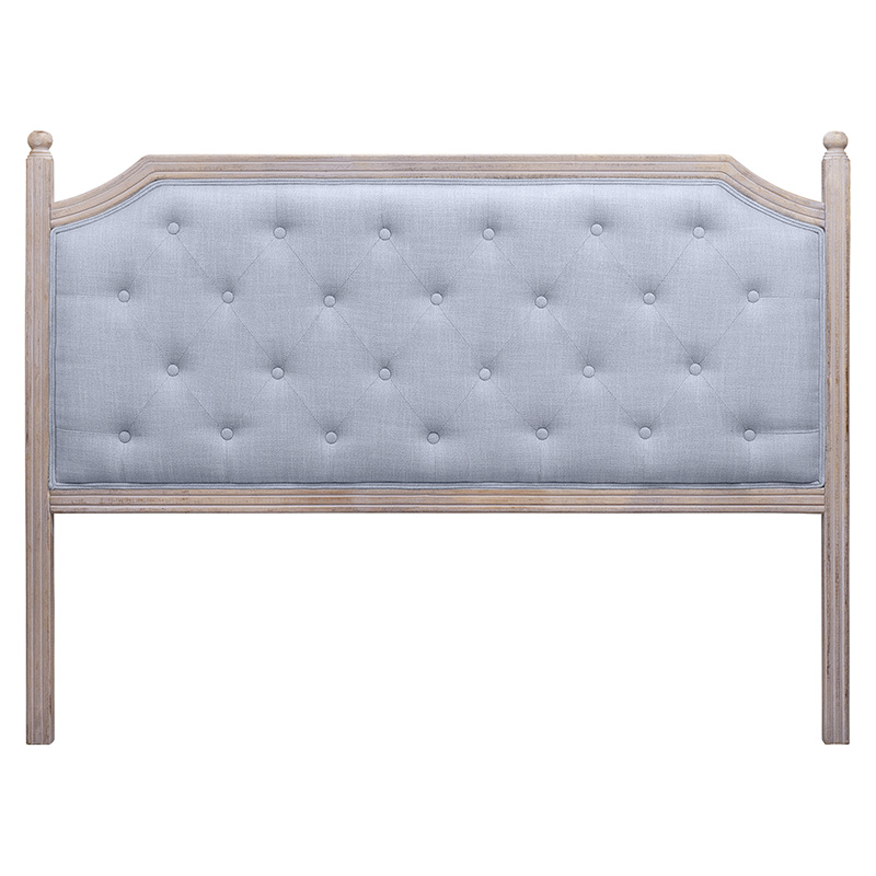Изголовье кровати серое с мягкой обивкой из рогожки Emma Headboard Серый Коричневый Изголовье кровати серое с мягкой обивкой из рогожки Emma Headboard Серый Коричневый в Челябинске | Loft Concept