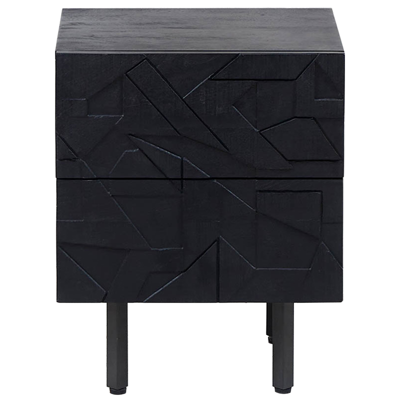 Тумба Polygonal Ornament Nightstand Черный Тумба Polygonal Ornament Nightstand Черный в Челябинске | Loft Concept