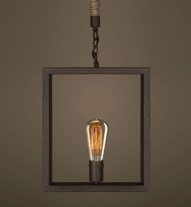 Подвесной светильник Quadrate Loft Rope Light Коричневый Подвесной светильник Quadrate Loft Rope Light Коричневый в Челябинске | Loft Concept