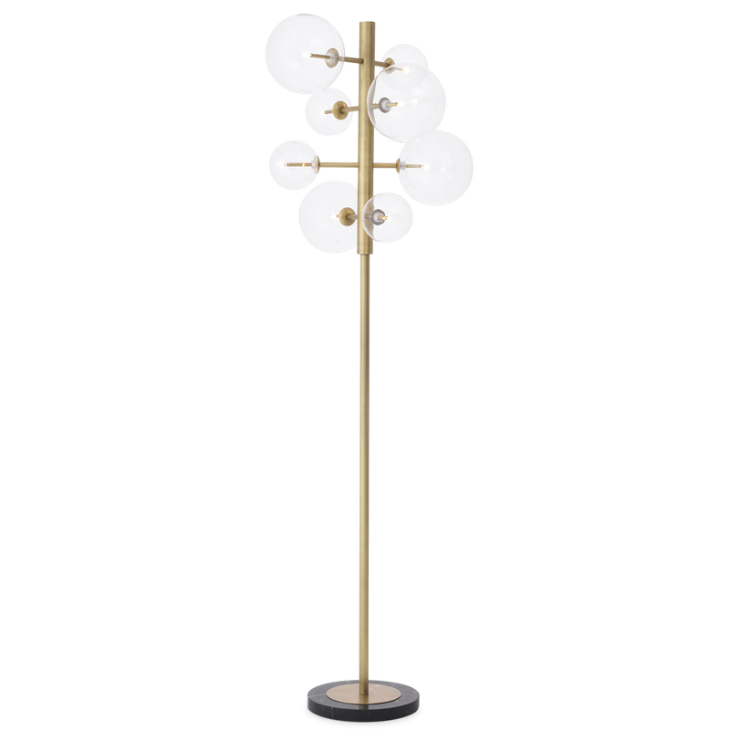Торшер Eichholtz Floor Lamp Argento Латунь Прозрачное Стекло Черный Мрамор Nero Торшер Eichholtz Floor Lamp Argento Латунь Прозрачное Стекло Черный Мрамор Nero в Челябинске | Loft Concept
