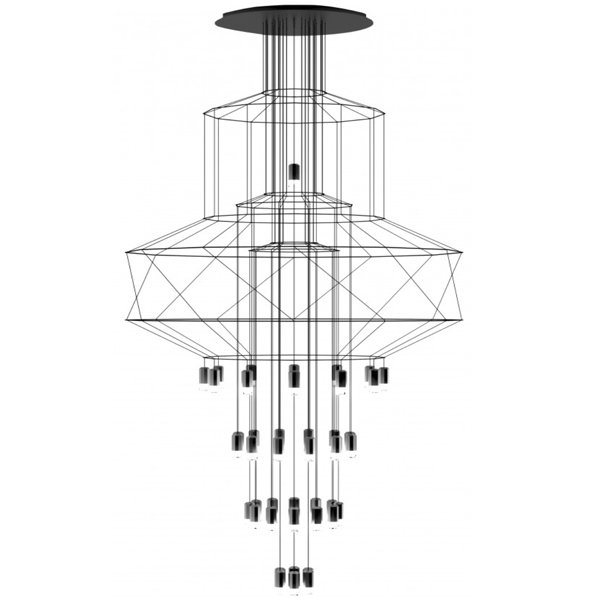 Люстра Wireflow Chandelier 0374 Suspension lamp Черный в Челябинске | Loft Concept 