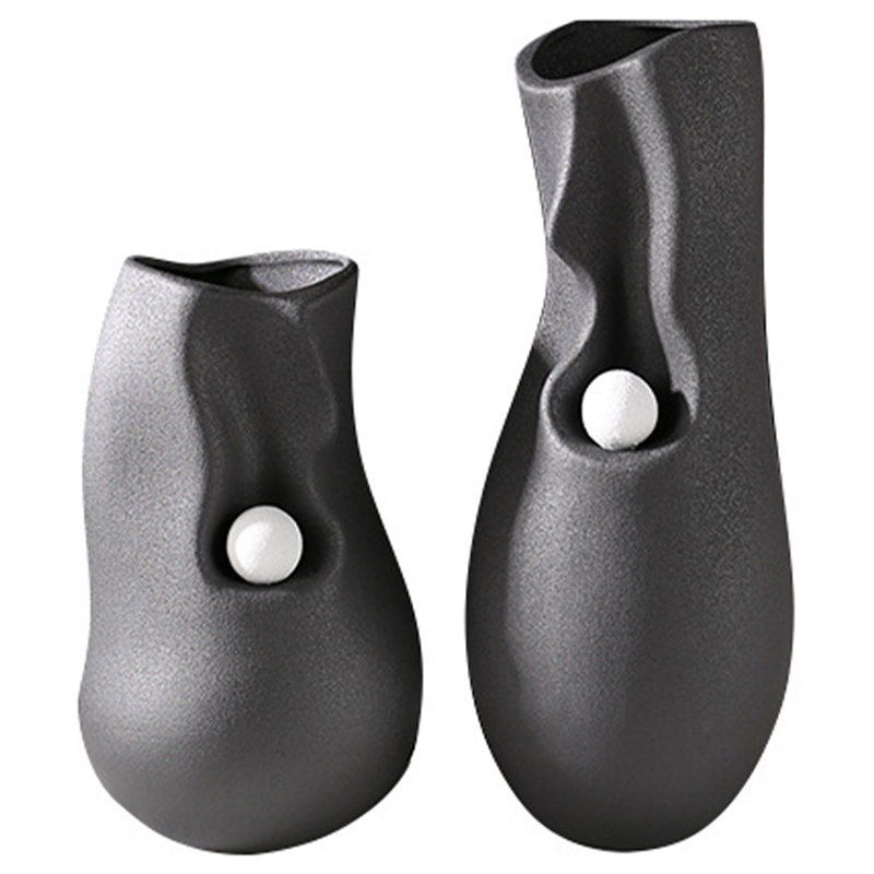 Ваза Molecule Collection Rhea Black Vase Черный Белый Ваза Molecule Collection Rhea Black Vase Черный Белый в Челябинске | Loft Concept