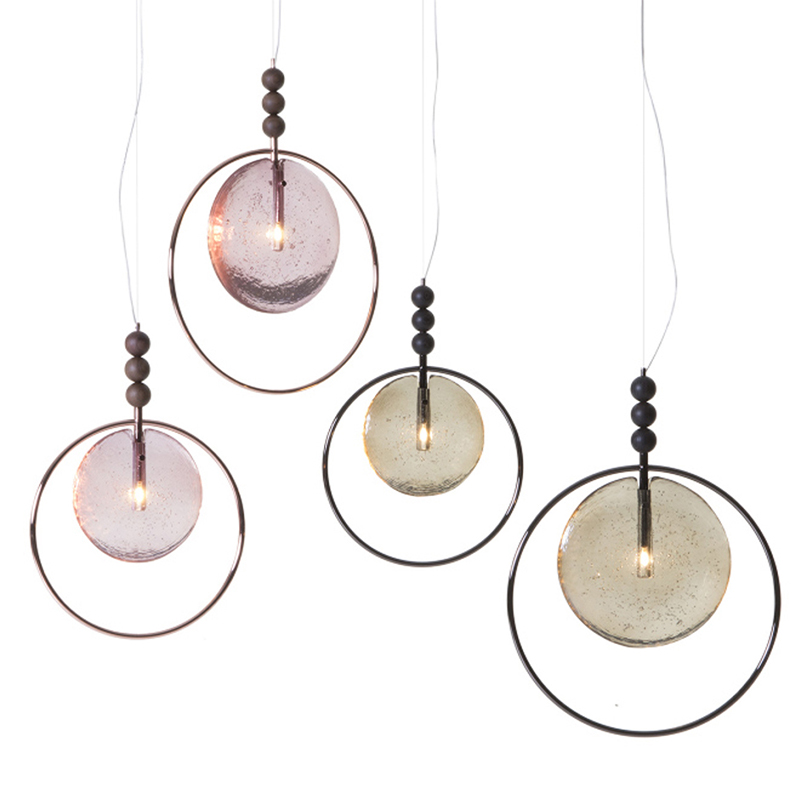 Подвесной светильник c цветным стеклом Tonin Casa Lampada Dreamy Розовый пастельный Серый (Gray) Подвесной светильник c цветным стеклом Tonin Casa Lampada Dreamy Розовый пастельный Серый (Gray) в Челябинске | Loft Concept