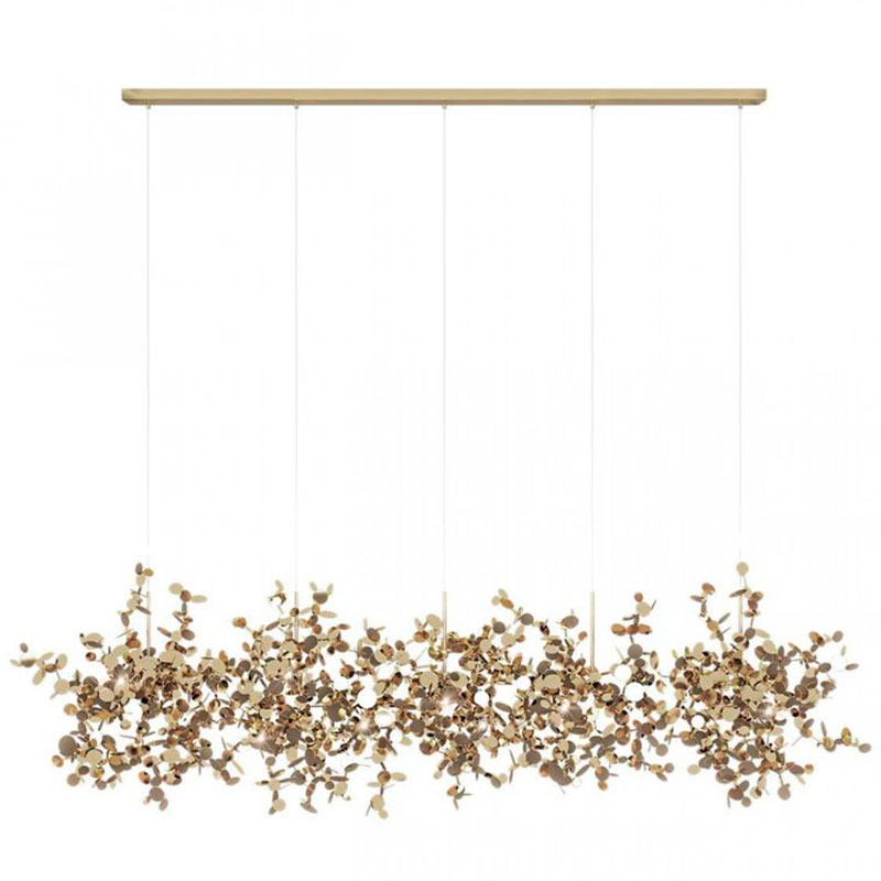 Люстра Terzani Argent Suspension Linear Gold длина 150 см Золотой в Челябинске | Loft Concept 