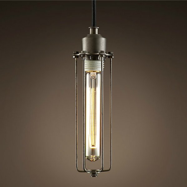 Подвесной светильник Loft Industrial Edison Cage Vetrical Momo Черный Подвесной светильник Loft Industrial Edison Cage Vetrical Momo Черный в Челябинске | Loft Concept