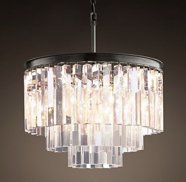 Люстра RH 1920s Odeon Clear Glass Fringe Chandelier - 3 rings Черный Люстра RH 1920s Odeon Clear Glass Fringe Chandelier - 3 rings Черный в Челябинске | Loft Concept