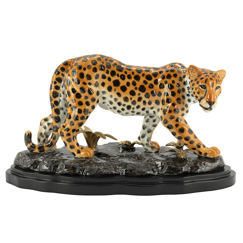 Статуэтка WALKING LEO ATLANTA Карамель Черный Бронза Статуэтка WALKING LEO ATLANTA Карамель Черный Бронза в Челябинске | Loft Concept