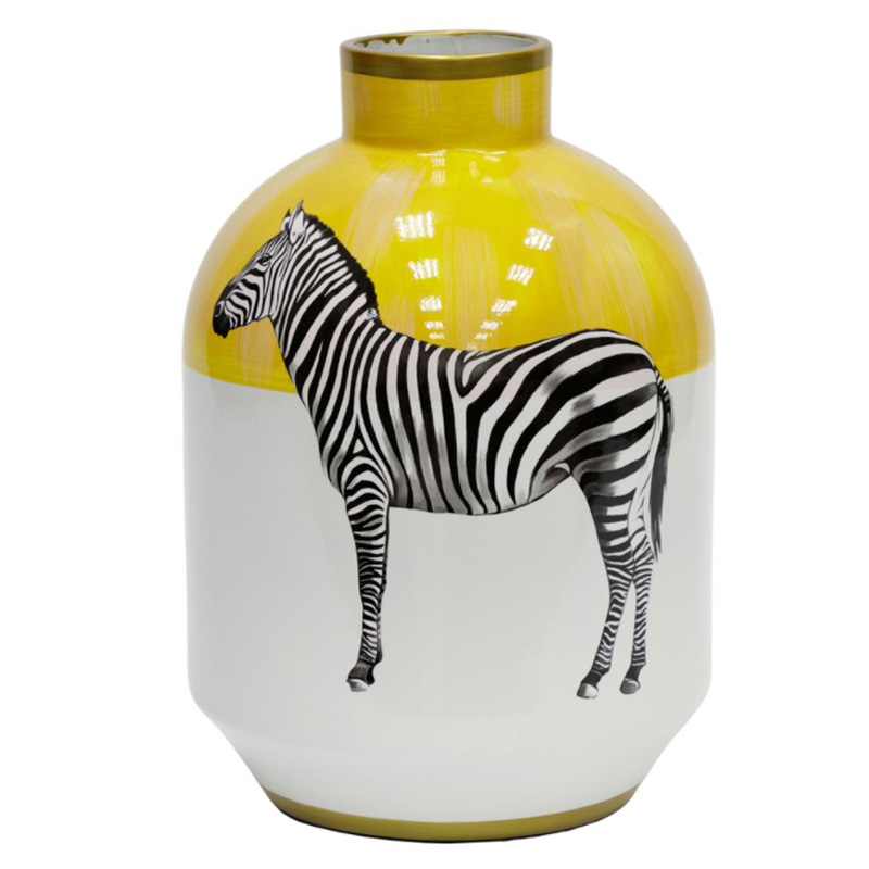 Ваза Zebra Vase white and yellow Белый Желтый Черный Золотой Ваза Zebra Vase white and yellow Белый Желтый Черный Золотой в Челябинске | Loft Concept