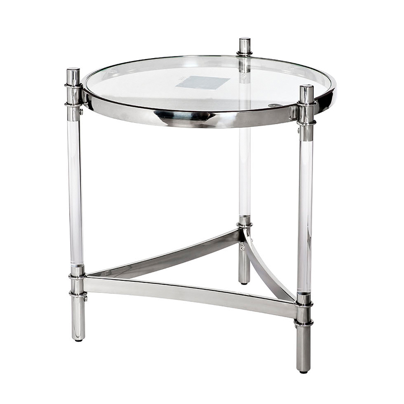 Приставной стол Octavio Side Table Прозрачный Хром Приставной стол Octavio Side Table Прозрачный Хром в Челябинске | Loft Concept