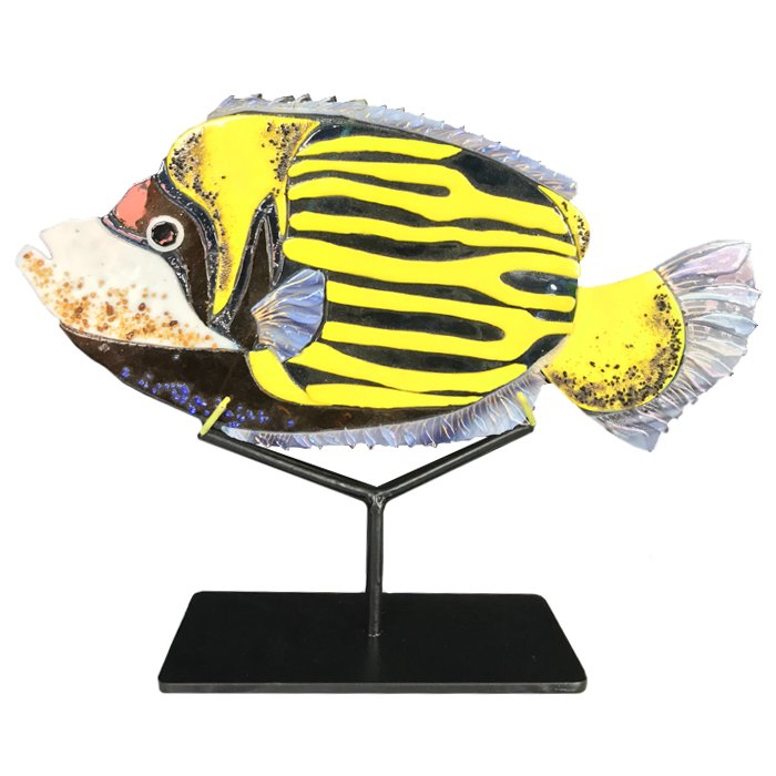 Статуэтка на подставке Yellow Fish Желтый Черный Статуэтка на подставке Yellow Fish Желтый Черный в Челябинске | Loft Concept