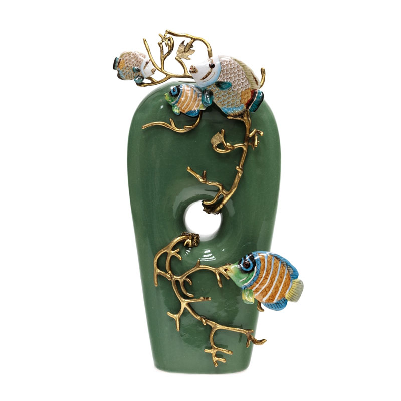Ваза Colored Fish Vase green Бронза Зеленый Ваза Colored Fish Vase green Бронза Зеленый в Челябинске | Loft Concept