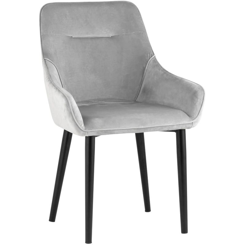 Стул Joan Chair Светло-Серый Велюр Серый Черный Стул Joan Chair Светло-Серый Велюр Серый Черный в Челябинске | Loft Concept