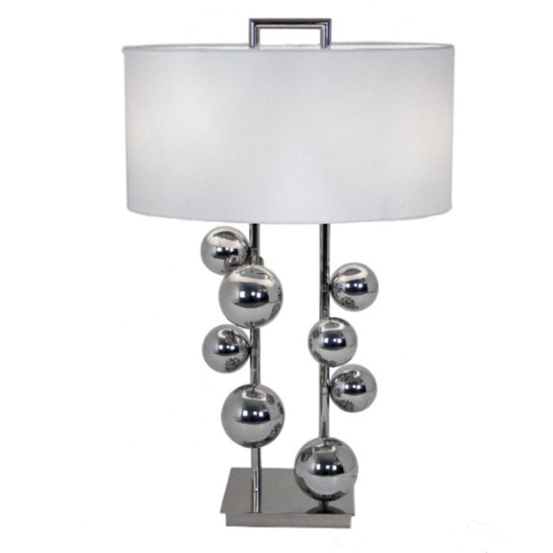 Настольная лампа Chrome Bubbles white lampshade Темный хром Настольная лампа Chrome Bubbles white lampshade Темный хром в Челябинске | Loft Concept
