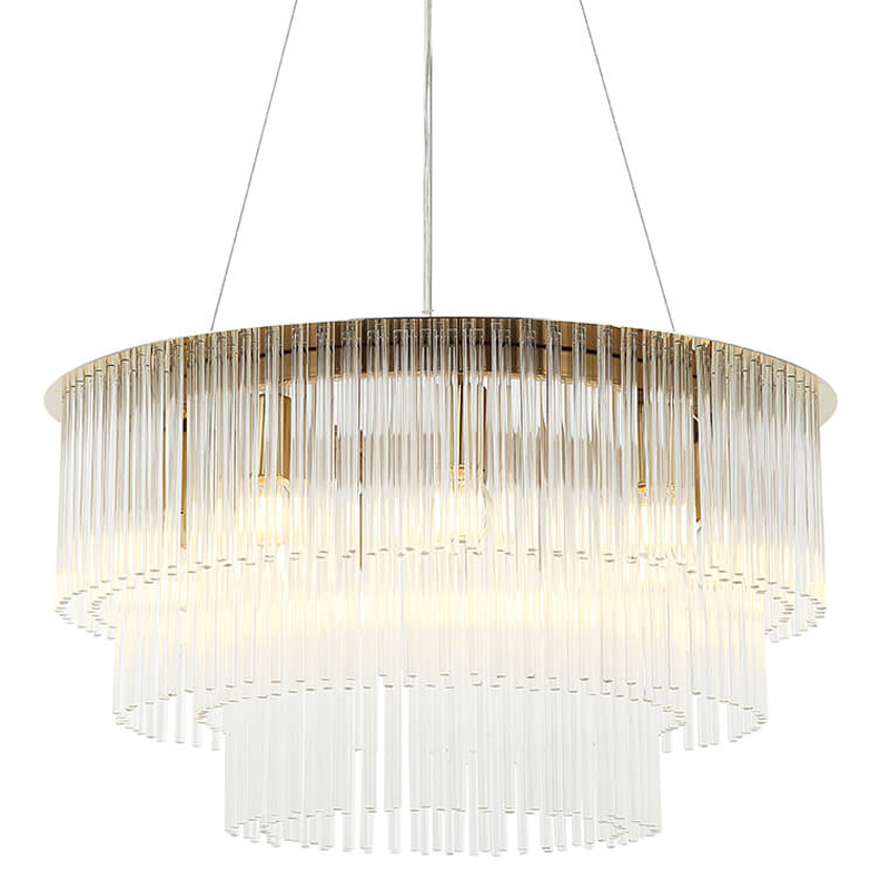 Люстра Harrison Chandelier gold 9 lamp Глянцевое золото Прозрачный Люстра Harrison Chandelier gold 9 lamp Глянцевое золото Прозрачный в Челябинске | Loft Concept