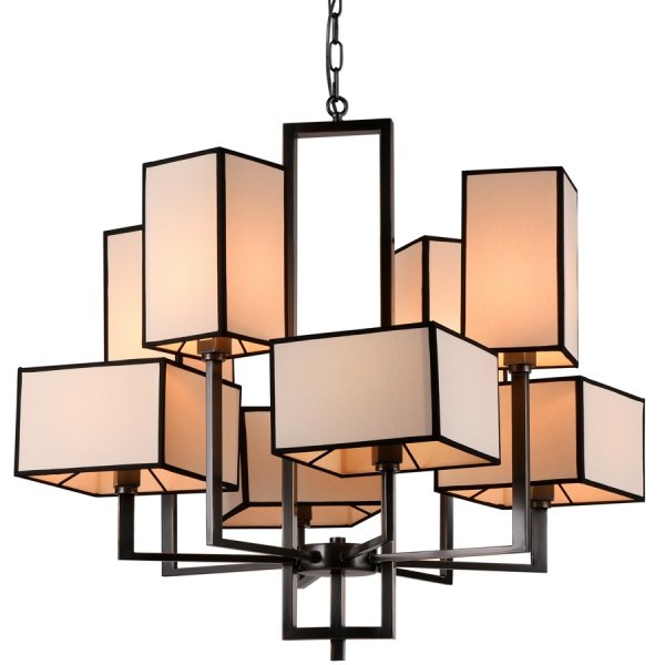 Люстра Cubismus Chandelier 8 Черный Кремовый Люстра Cubismus Chandelier 8 Черный Кремовый в Челябинске | Loft Concept