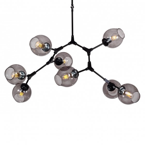 Люстра branching bubble Chandelier 8 Black Черный Серый Люстра branching bubble Chandelier 8 Black Черный Серый в Челябинске | Loft Concept