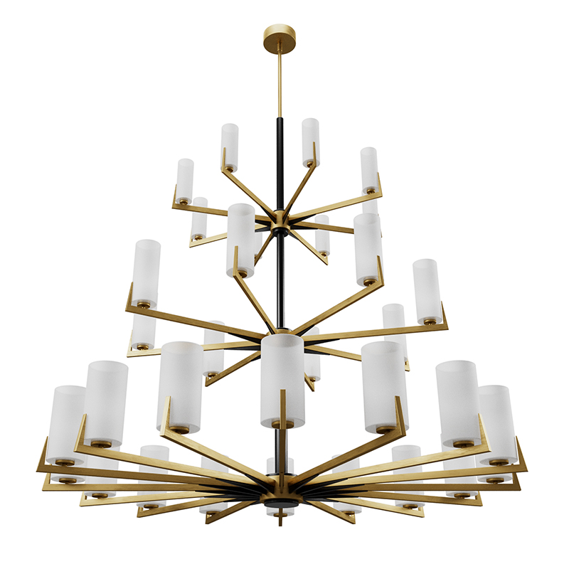 Большая люстра из латуни Brass Candle Латунь Белый Черный Большая люстра из латуни Brass Candle Латунь Белый Черный в Челябинске | Loft Concept