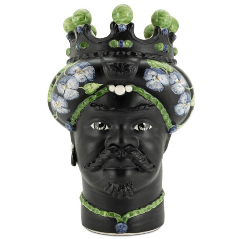 Ваза VASE MORO MAN CROWN VIOLET Черный Зеленый Фиолетовый Ваза VASE MORO MAN CROWN VIOLET Черный Зеленый Фиолетовый в Челябинске | Loft Concept