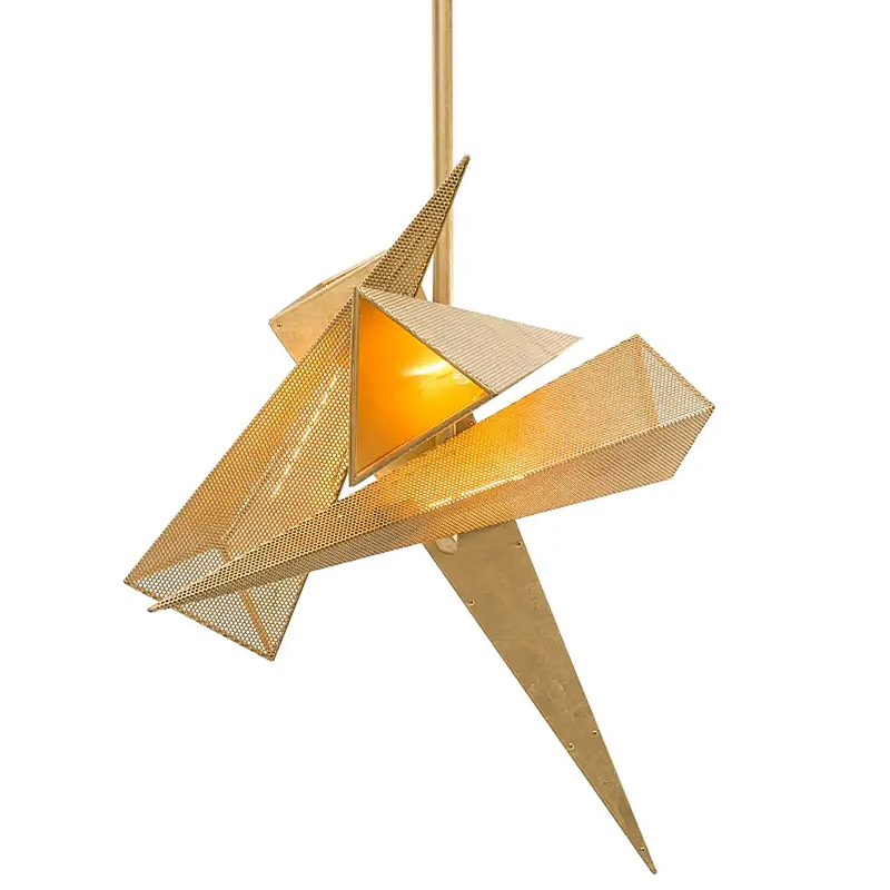 Люстра Susan Hornbeak TRYSTAN CHANDELIER - Gold Leafed Perforated Steel Pyramids Gold Золотой Люстра Susan Hornbeak TRYSTAN CHANDELIER - Gold Leafed Perforated Steel Pyramids Gold Золотой в Челябинске | Loft Concept