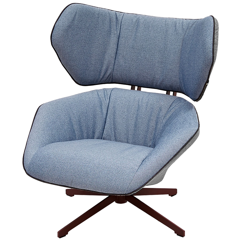 Вращающееся кресло с двухцветной обивкой Wilder Armchair голубой и серый Голубой Серый Коричневый Вращающееся кресло с двухцветной обивкой Wilder Armchair голубой и серый Голубой Серый Коричневый в Челябинске | Loft Concept