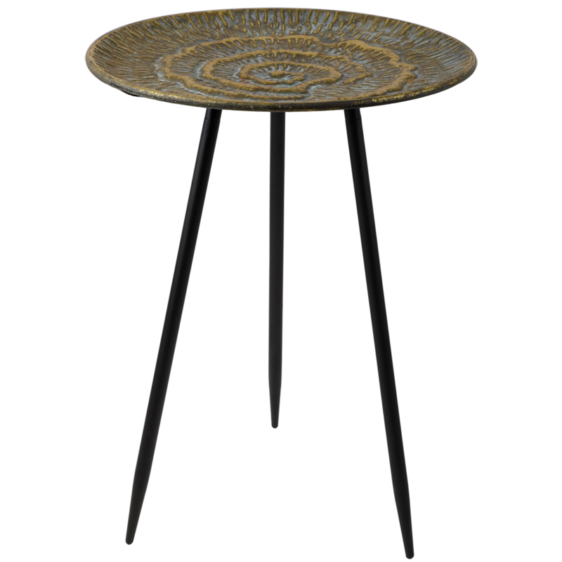 Приставной стол Spiral Side Table Винтажная латунь Черный Приставной стол Spiral Side Table Винтажная латунь Черный в Челябинске | Loft Concept