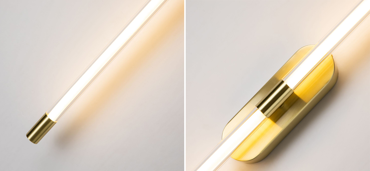 Бра Trumpet tube Double Золотое 80 см - фото №1