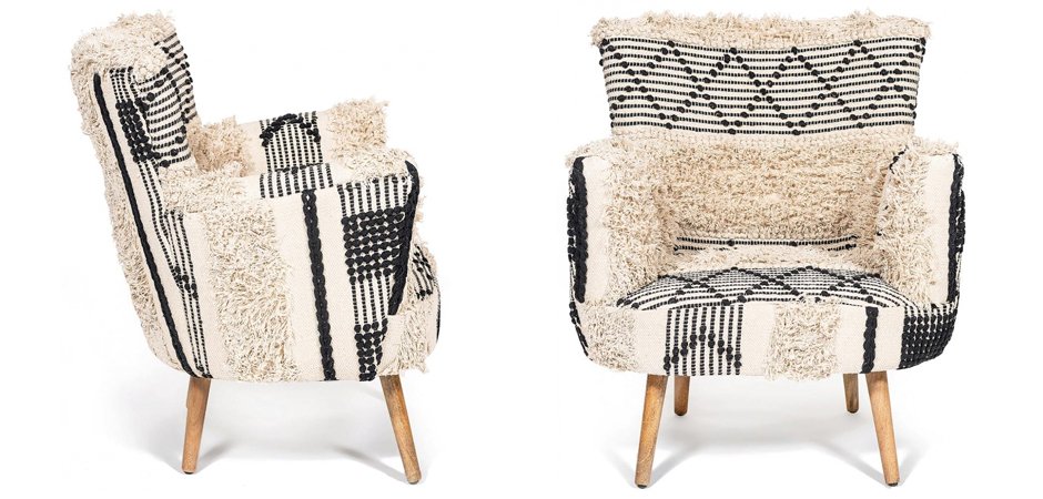 Кресло KELIM Pattern black and white Chair Кресло KELIM Pattern black and white Chair - Loft-Concept в Челябинске