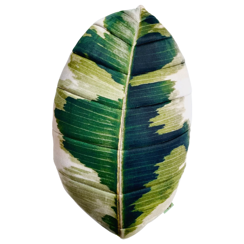 Декоративная подушка Botanical Cushion Ficus Elastica Зеленый Салатовый Белый Декоративная подушка Botanical Cushion Ficus Elastica Зеленый Салатовый Белый в Челябинске | Loft Concept