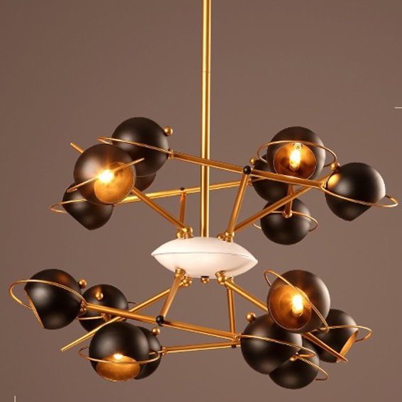 Люстра Oscar Torlasco  pending lamp 60S Черный в Челябинске | Loft Concept 