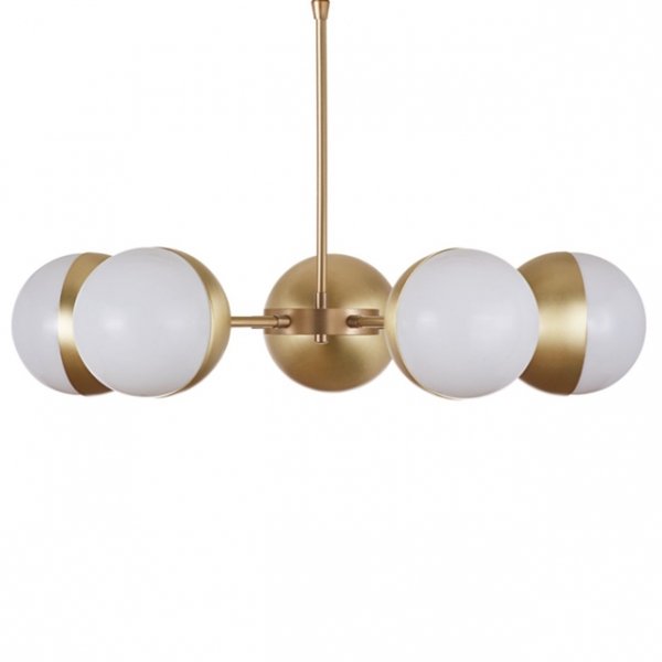Подвесной светильник Copper Light Chandelier 5 Белый Латунь Подвесной светильник Copper Light Chandelier 5 Белый Латунь в Челябинске | Loft Concept
