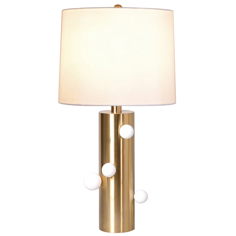 Настольная лампа с абажуром Cantrell Table Lamp White Золотой Белый Бежевый Настольная лампа с абажуром Cantrell Table Lamp White Золотой Белый Бежевый в Челябинске | Loft Concept