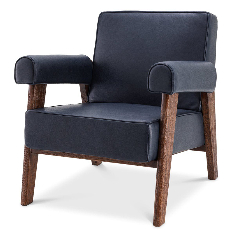 Кресло Eichholtz Chair Milo Коричневый Темно-синий Кресло Eichholtz Chair Milo Коричневый Темно-синий в Челябинске | Loft Concept