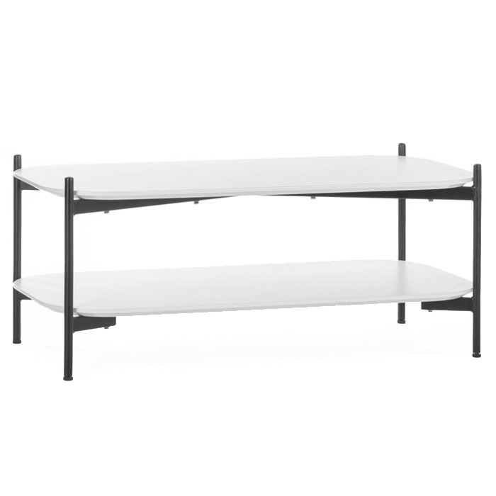 Кофейный стол two shelves WHITE Черный матовый Белый Кофейный стол two shelves WHITE Черный матовый Белый в Челябинске | Loft Concept