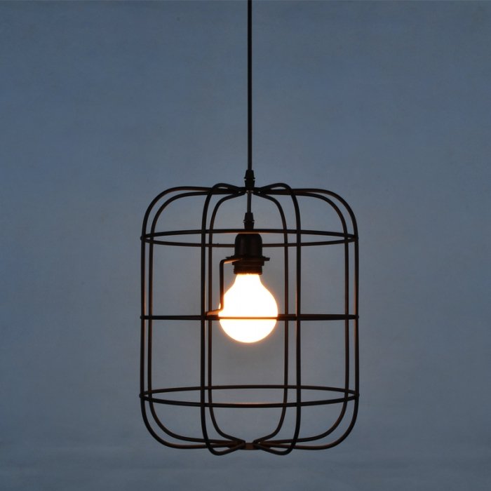 Подвесной светильник Loft Cage Barrel Черный Подвесной светильник Loft Cage Barrel Черный в Челябинске | Loft Concept