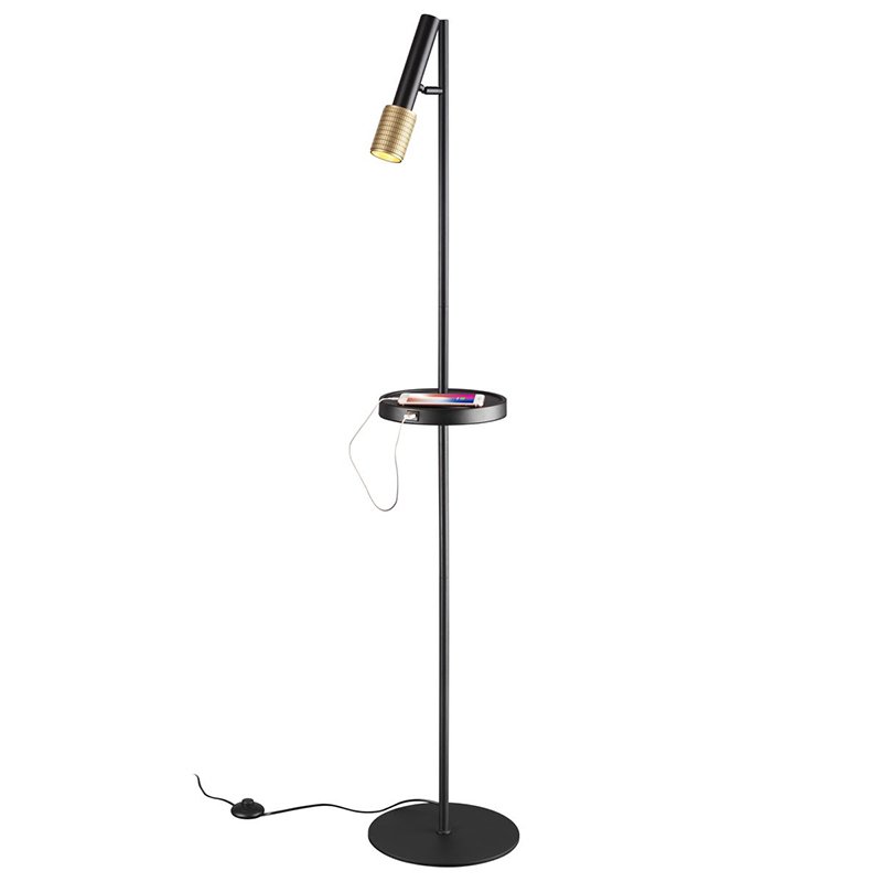 Торшер Eneko Floor Lamp Черный Золотой Торшер Eneko Floor Lamp Черный Золотой в Челябинске | Loft Concept